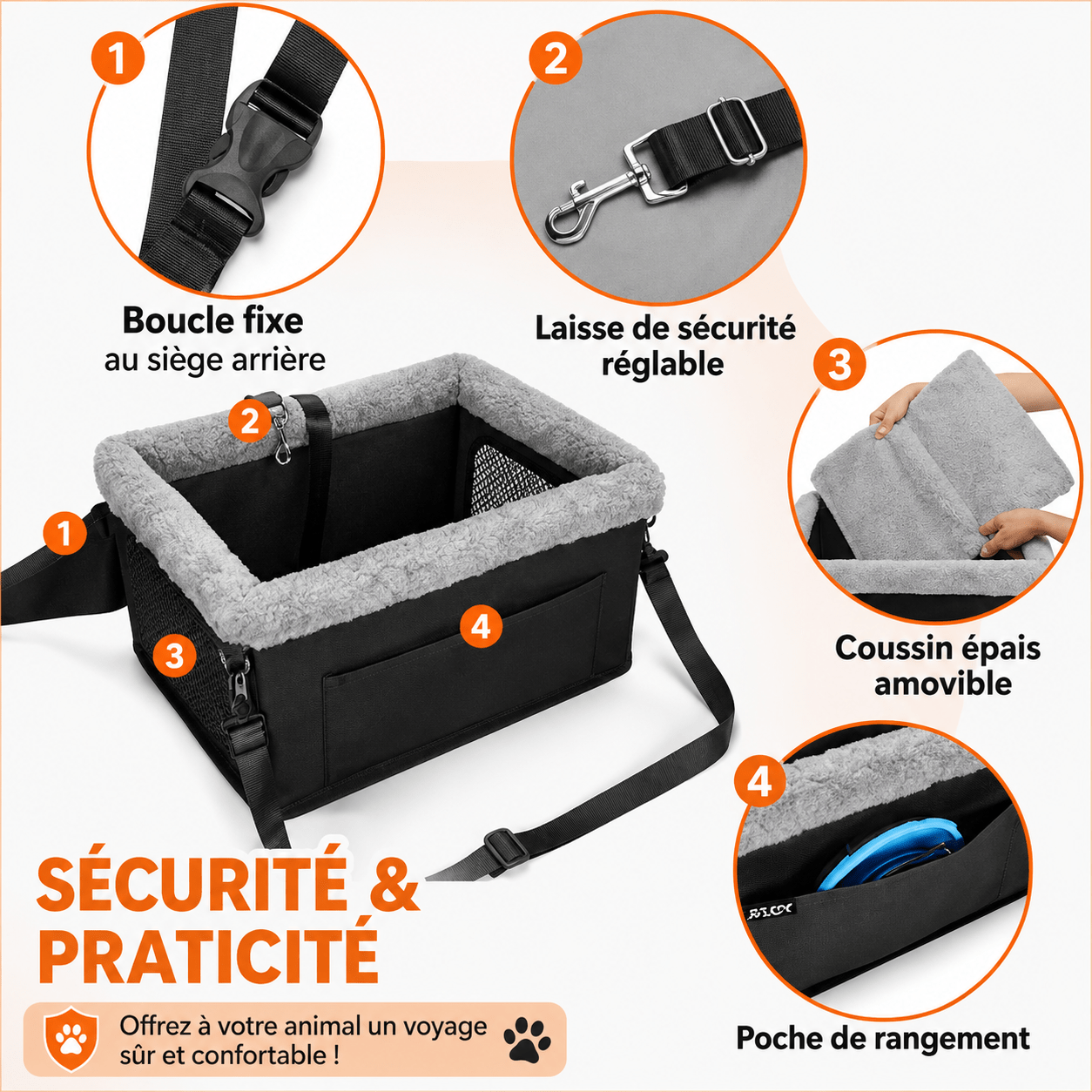 panier auto pour chien