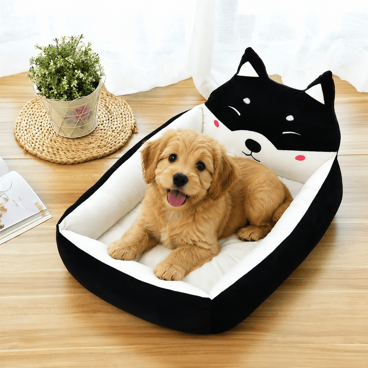 panier noir petit chien