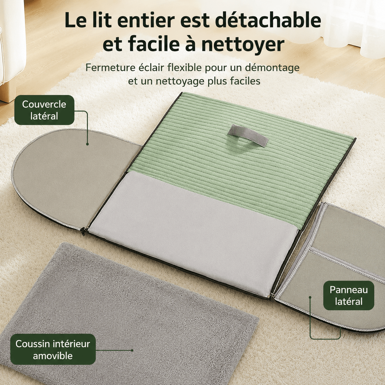 refuge douillet en panier pour chien