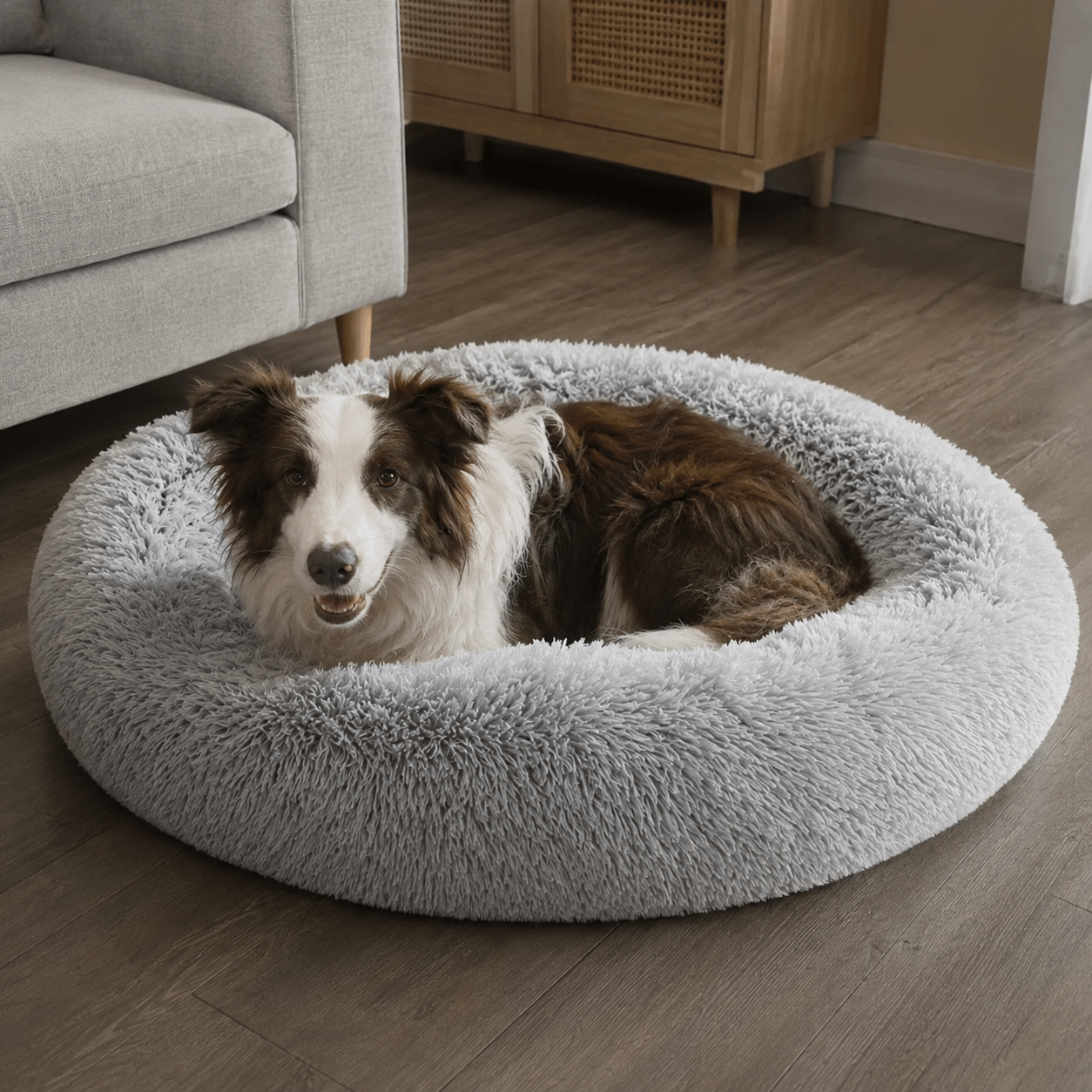 grand panier chien fourrure