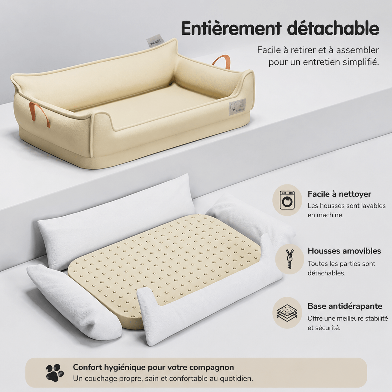 panier en cuir grand chien
