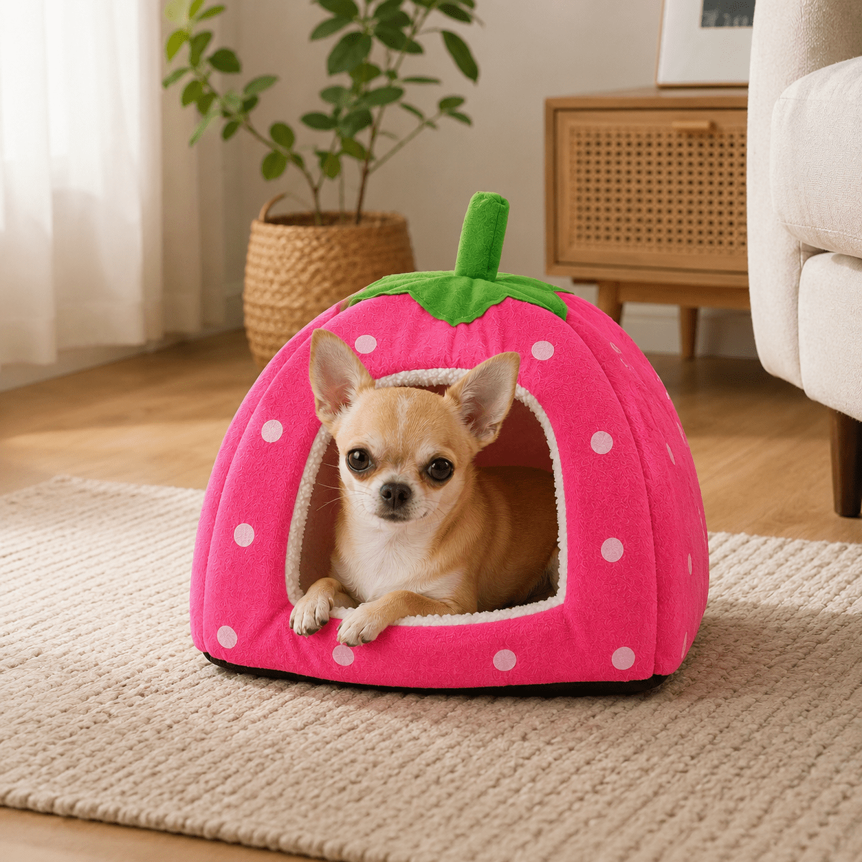 panier pour petit chien fraises