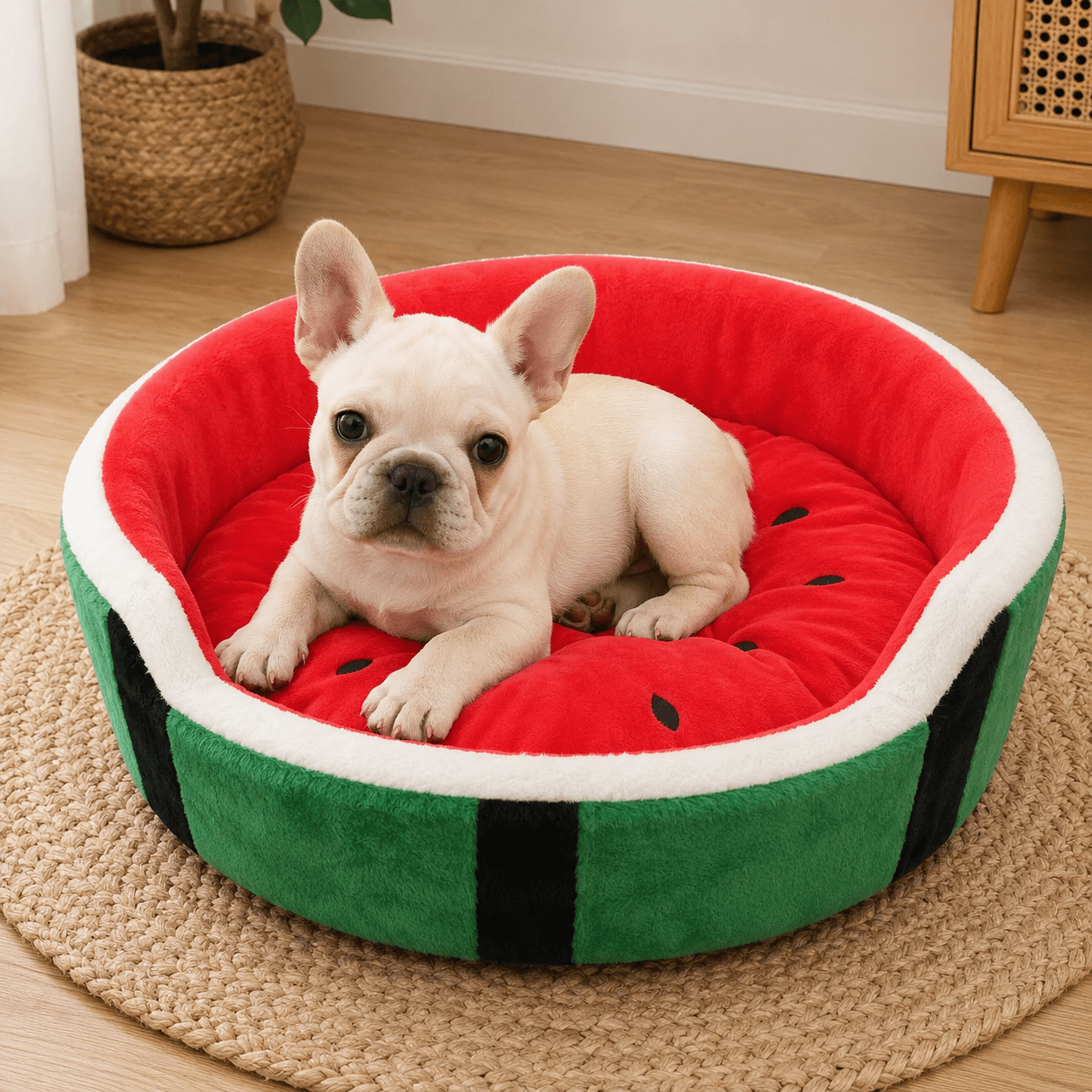 panier petit chien design pastèque