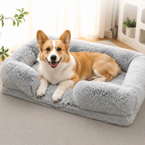 panier grand chien peluche