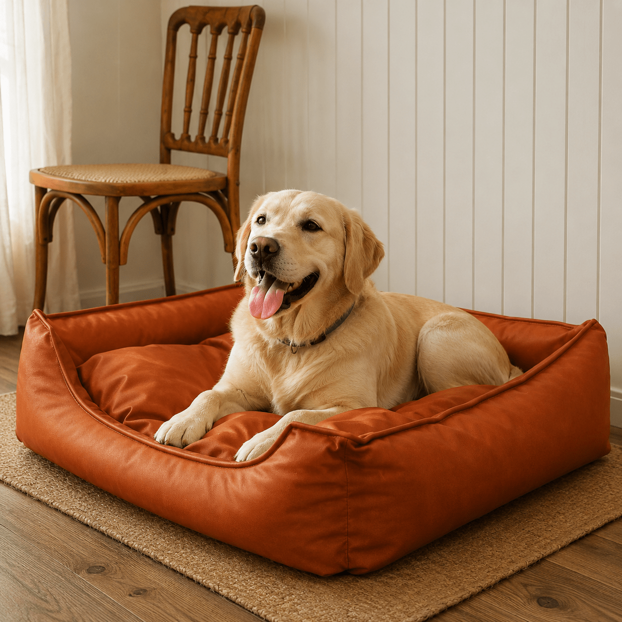 panier chien simili cuir