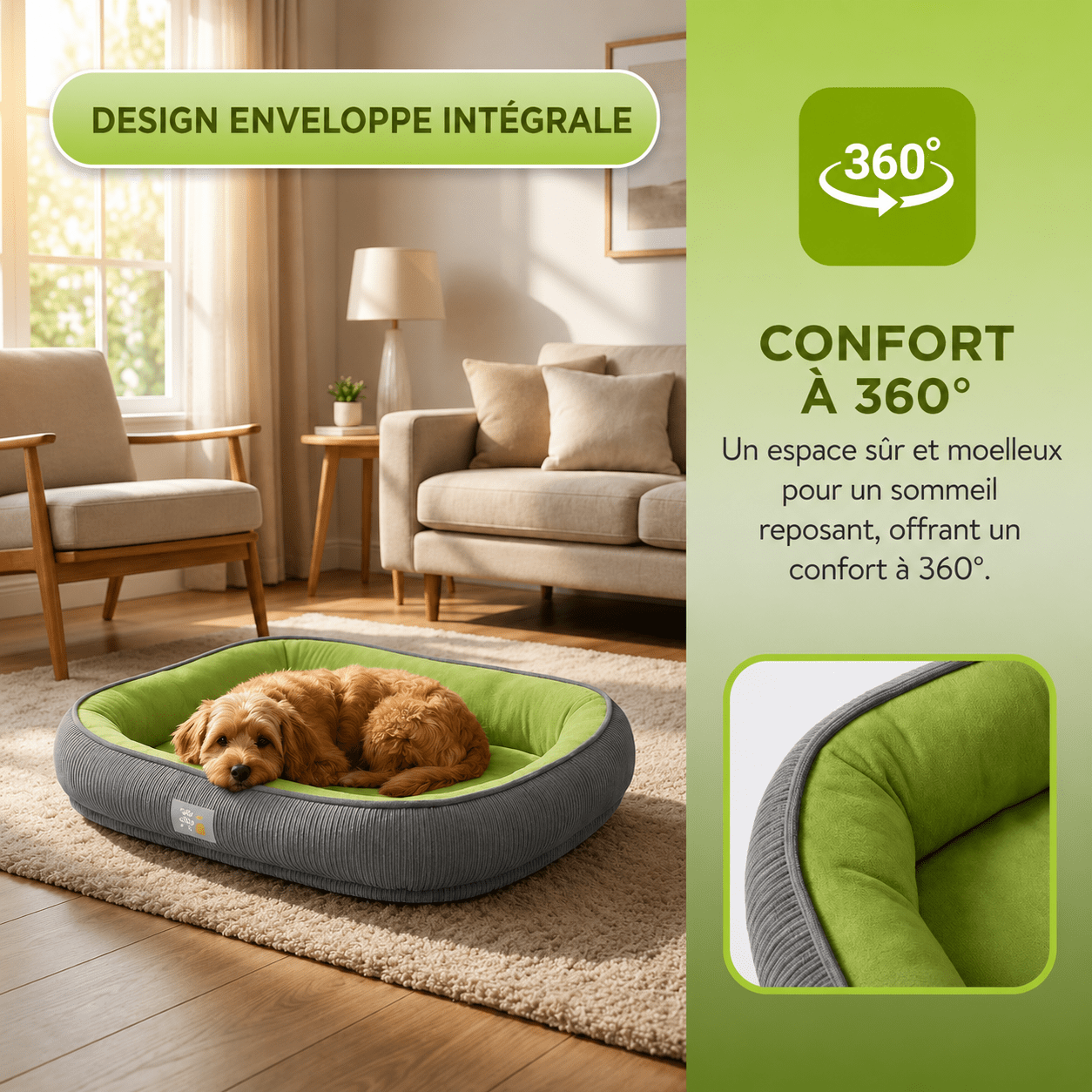 panier spacieux pour chien
