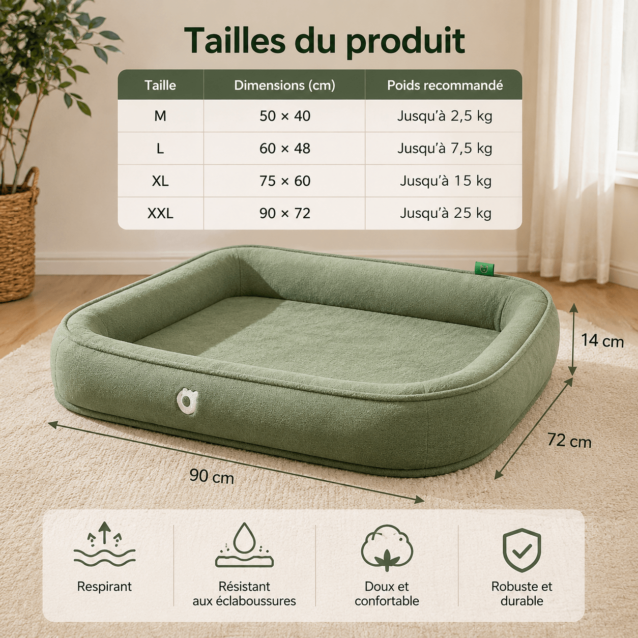 panier moelleux pour grand chien