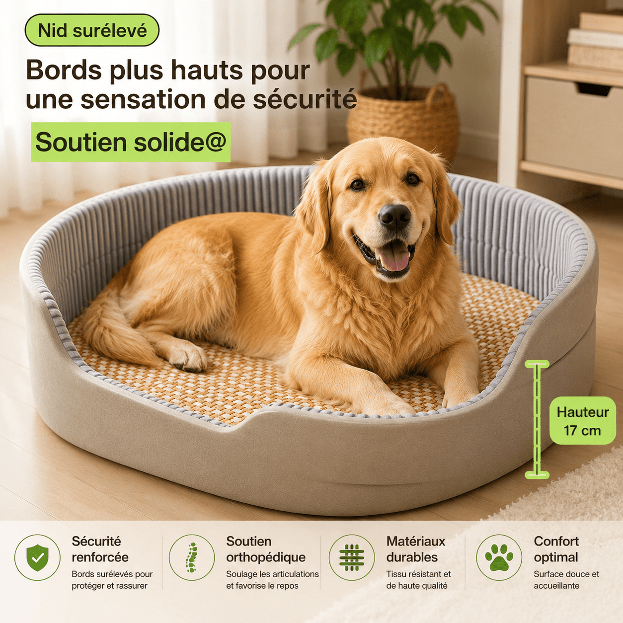 panier en mousse pour grand chien – Image 3