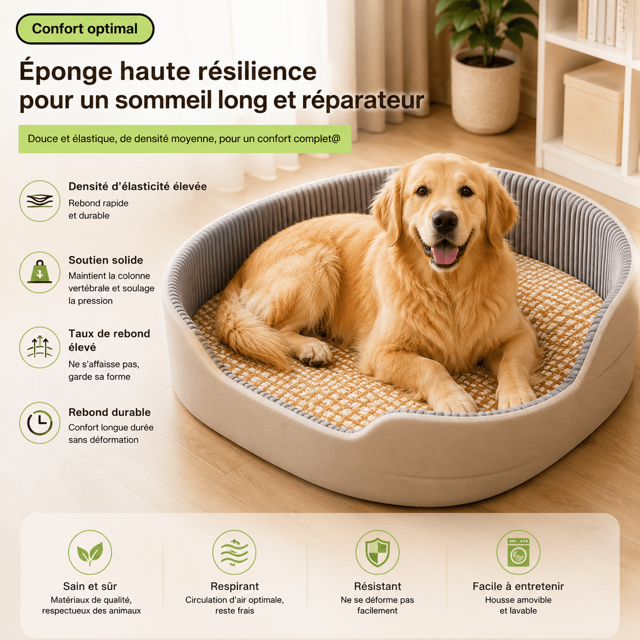 panier en mousse pour grand chien – Image 4