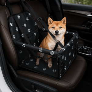 panier chien voiture avec ceinture