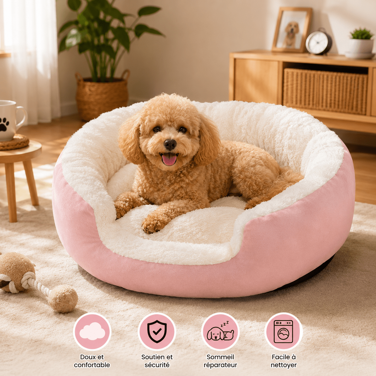 nid pour petit chien rose