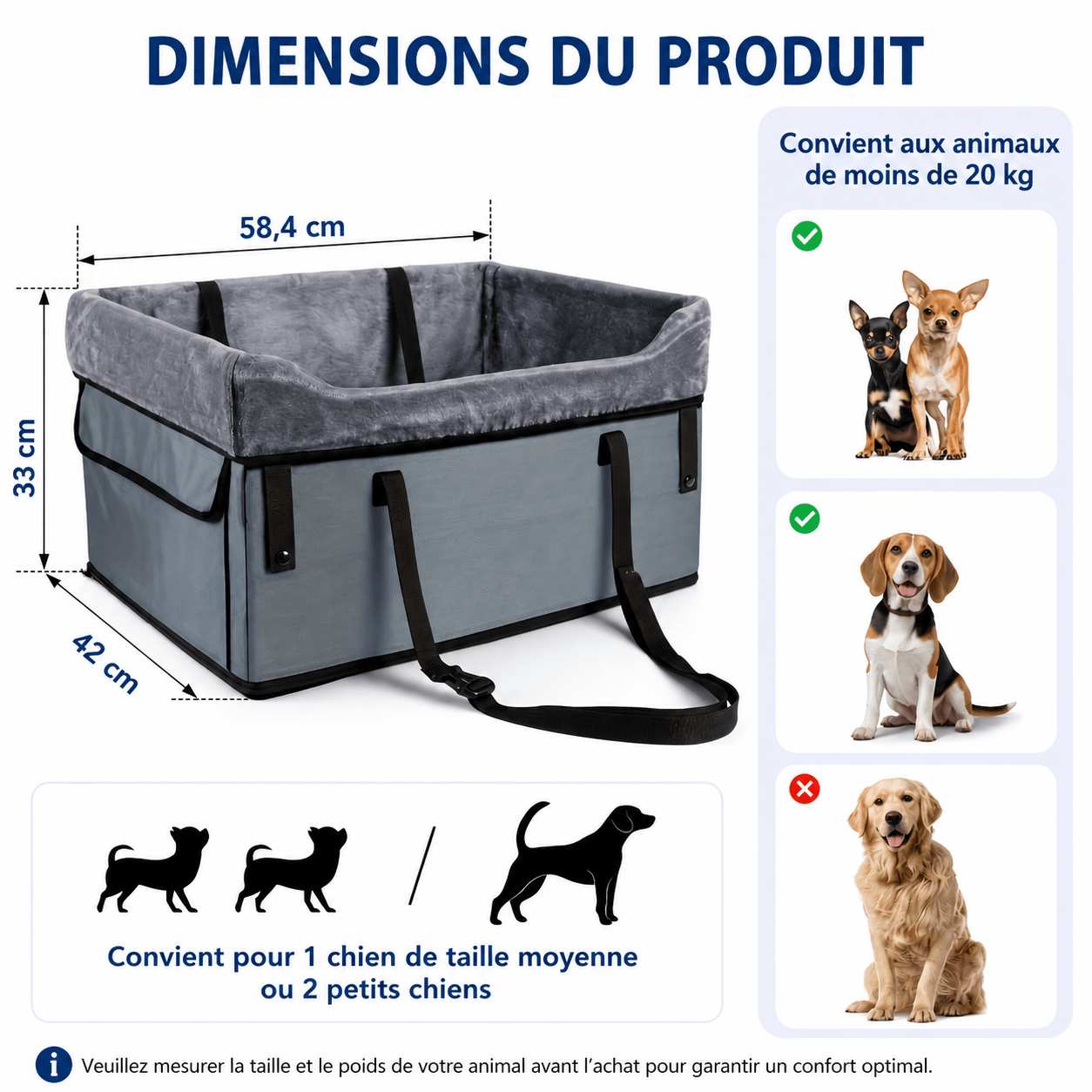 double panier sécuritaire pour chien