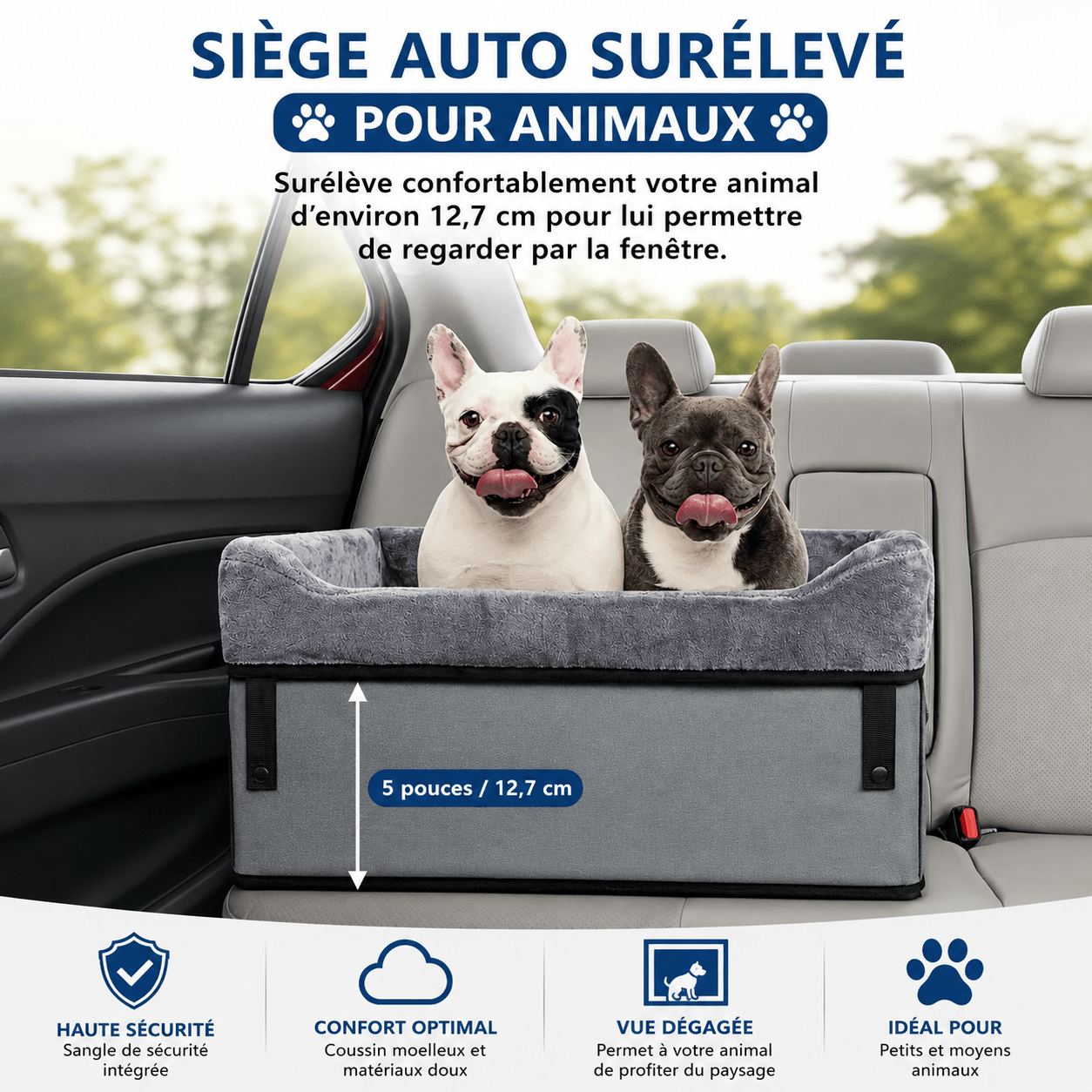 panier confortable pour chiens en voiture
