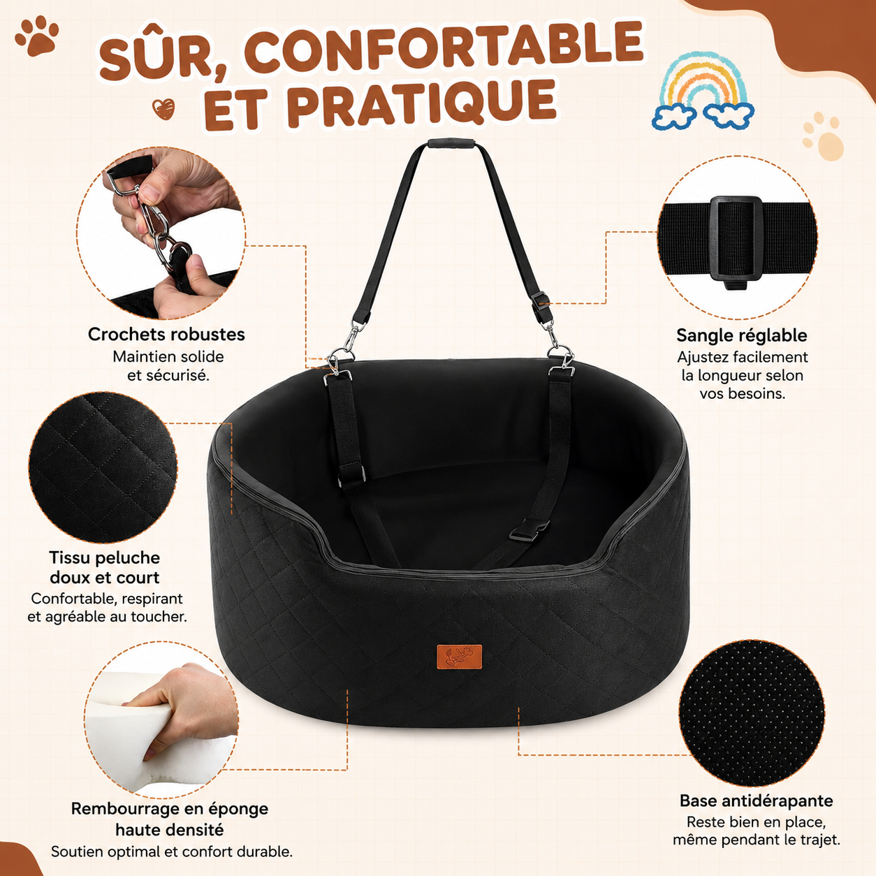 cocon de confort voiture pour chien