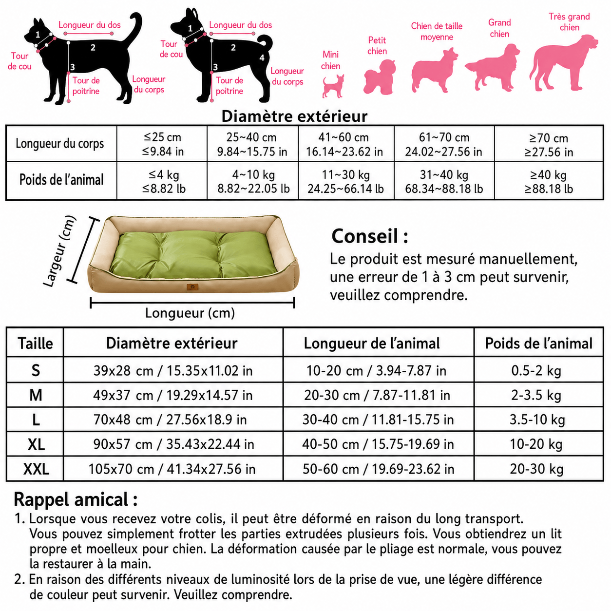 panier pour chien facile à laver