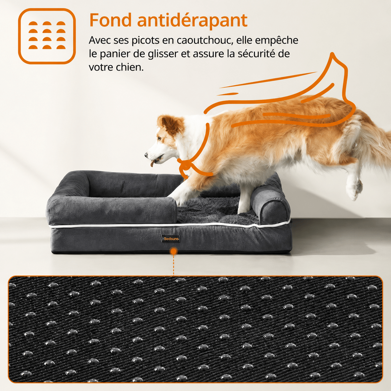 grand chien panier orthopédique