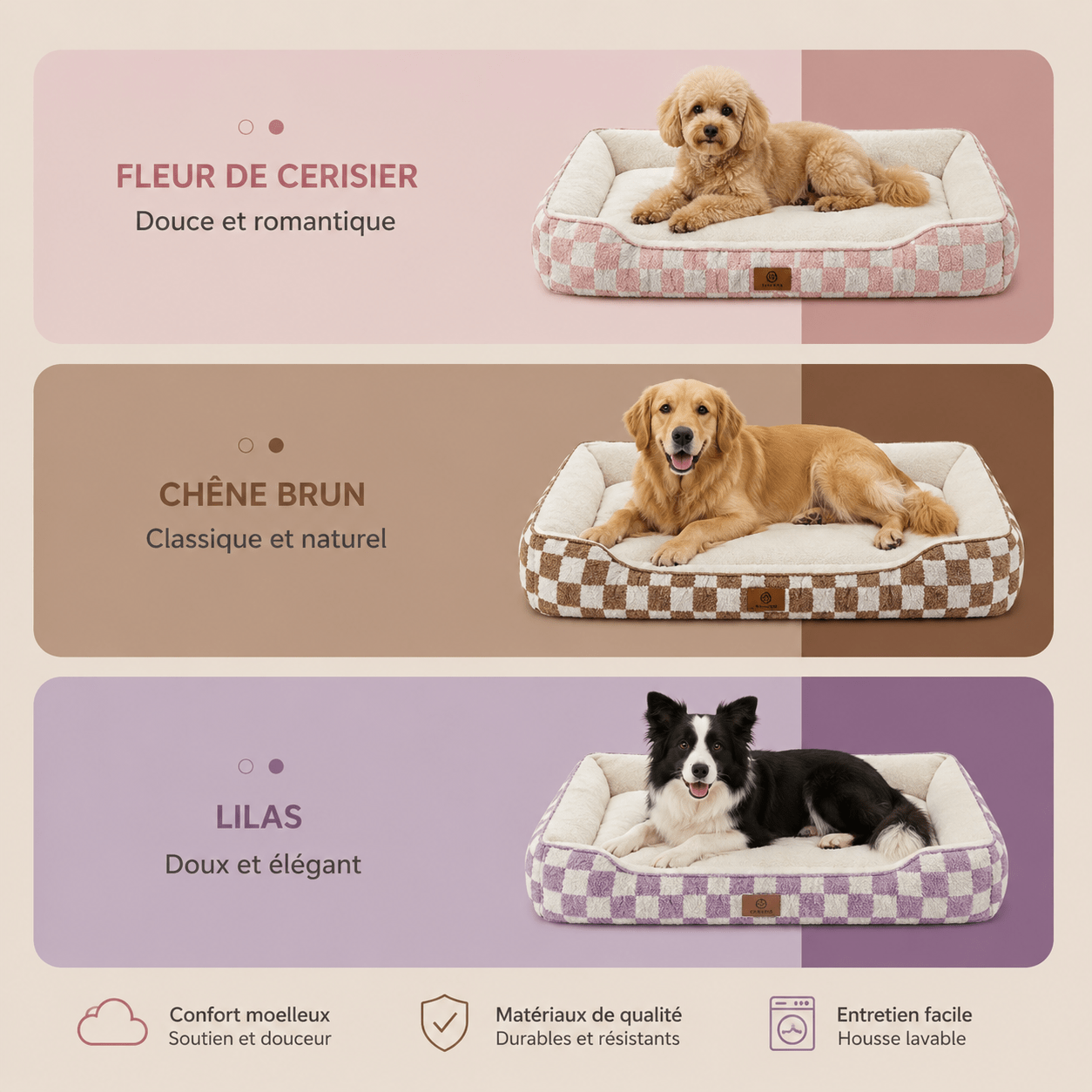 panier échiquier pour chien