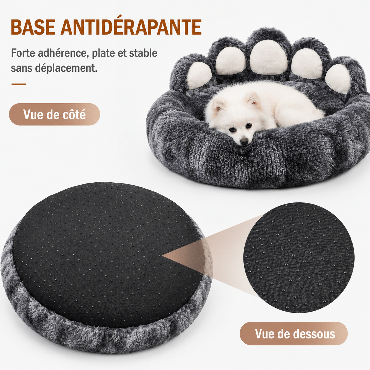 panier chien marron en fibre