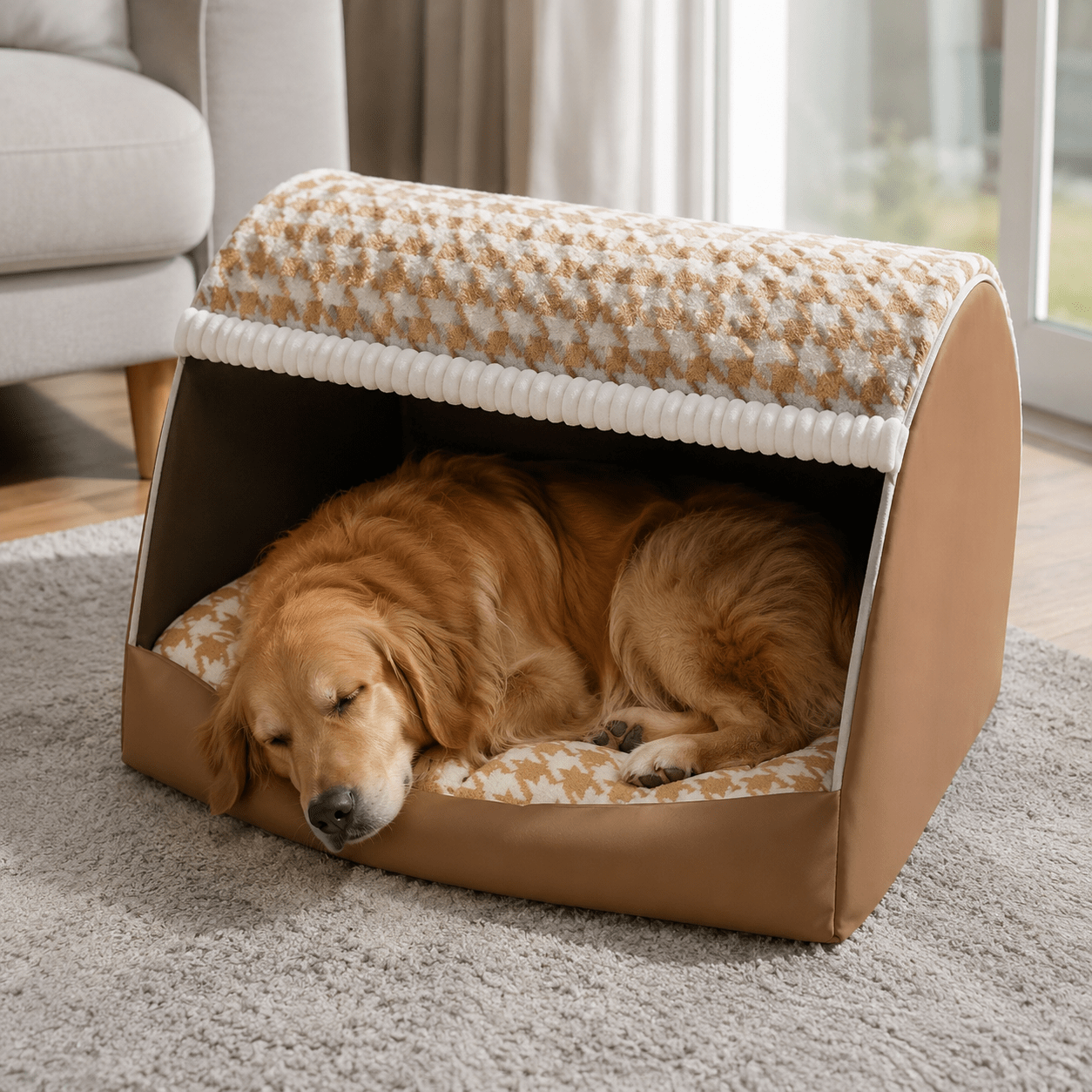 panier chien beige déhoussable