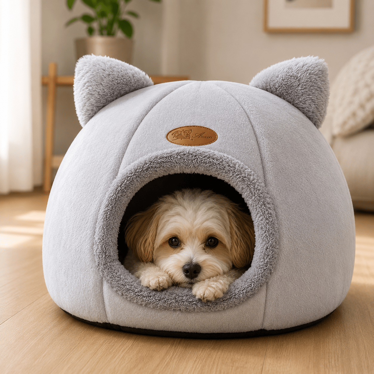 panier igloo pour petit chien