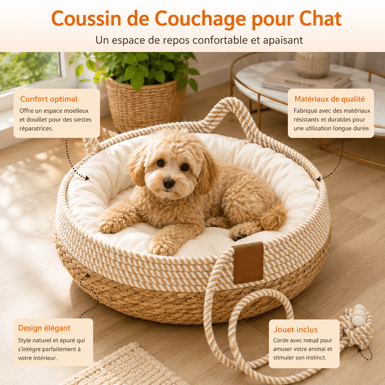panier élégant pour chien