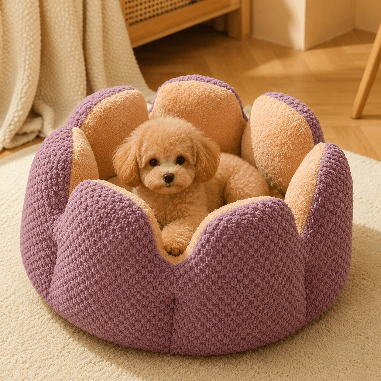 couchage panier chien rond