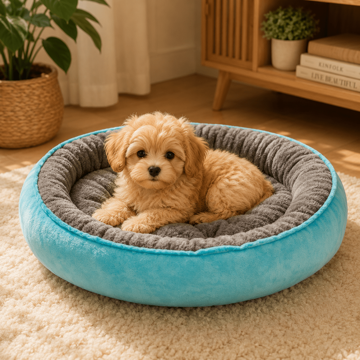 panier rond pour chien élégant