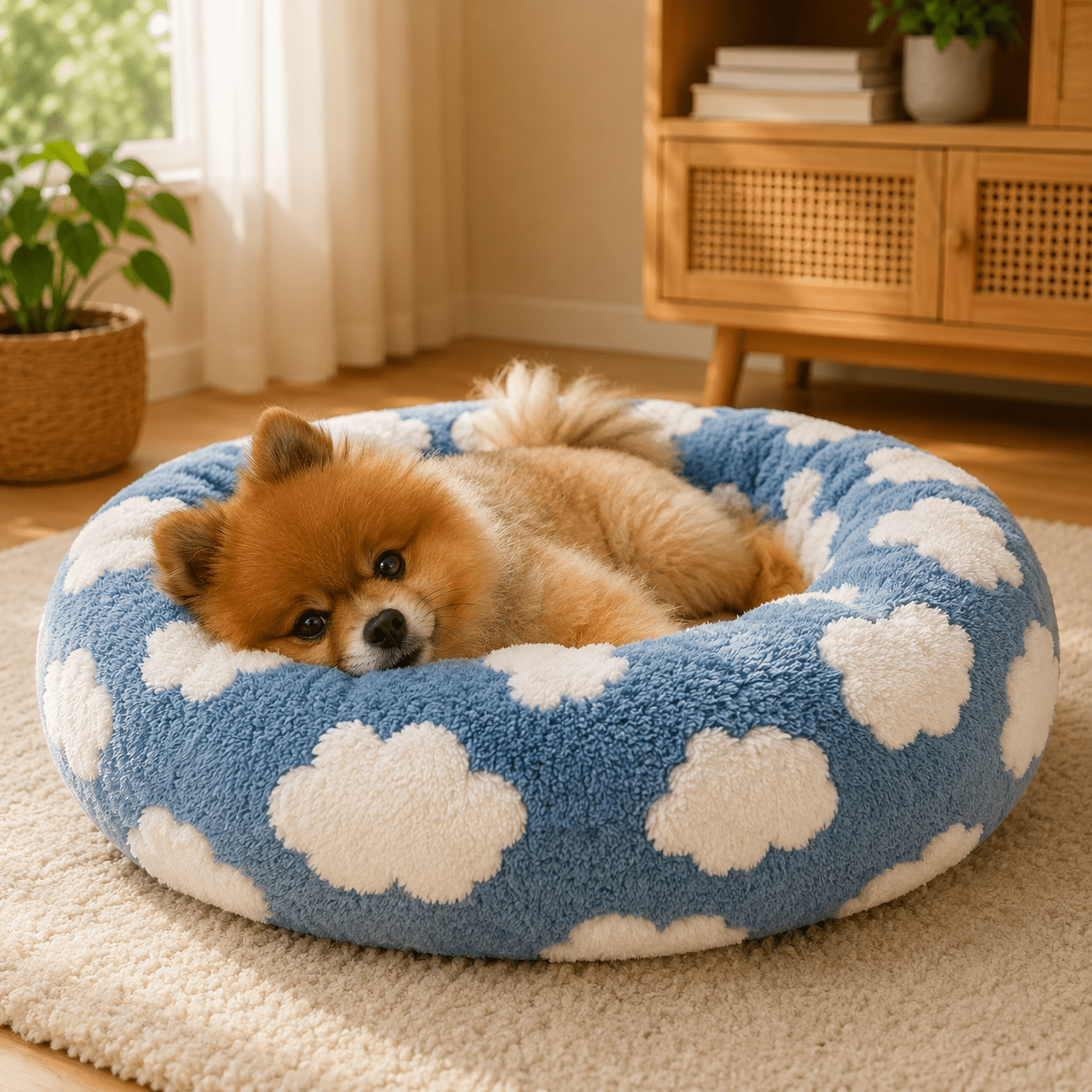 panier rond pour petit chien