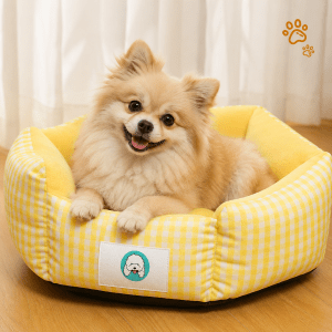 panier chien design jaune