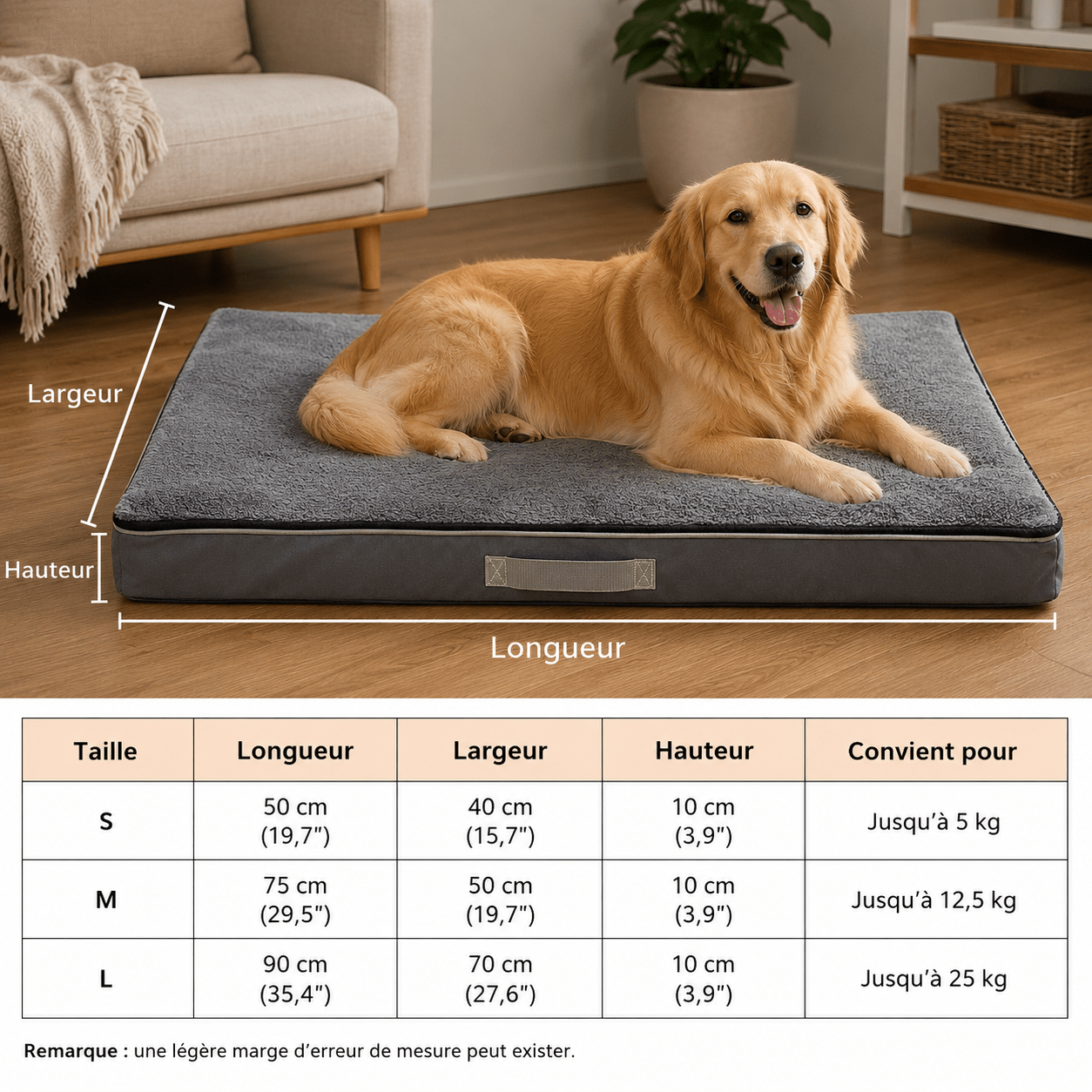 panier chien mémoire de forme déhoussable – Image 5