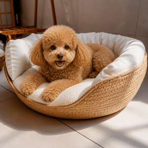 panier petit chien osier