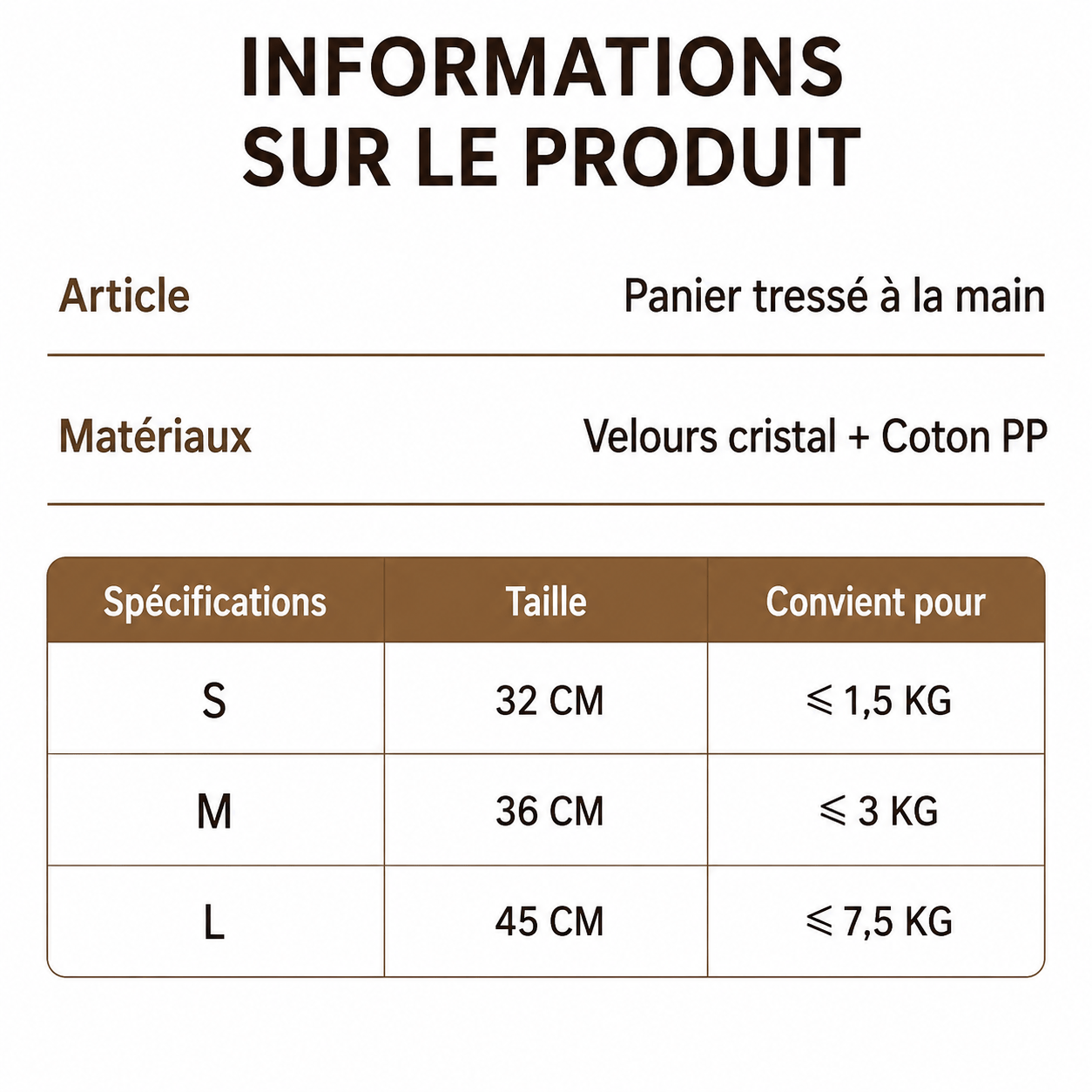 confort en osier pour chien