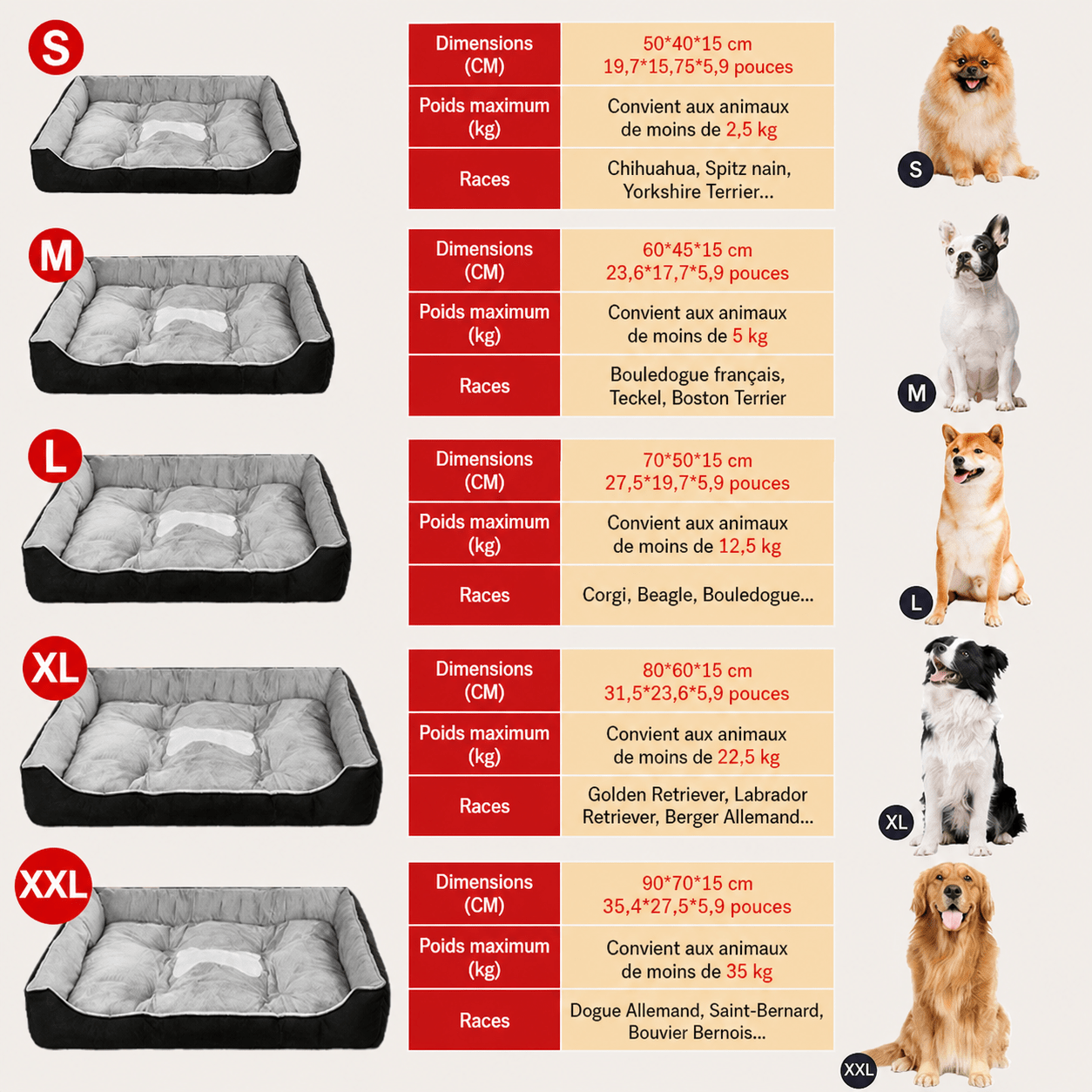 panier grand format pour chien