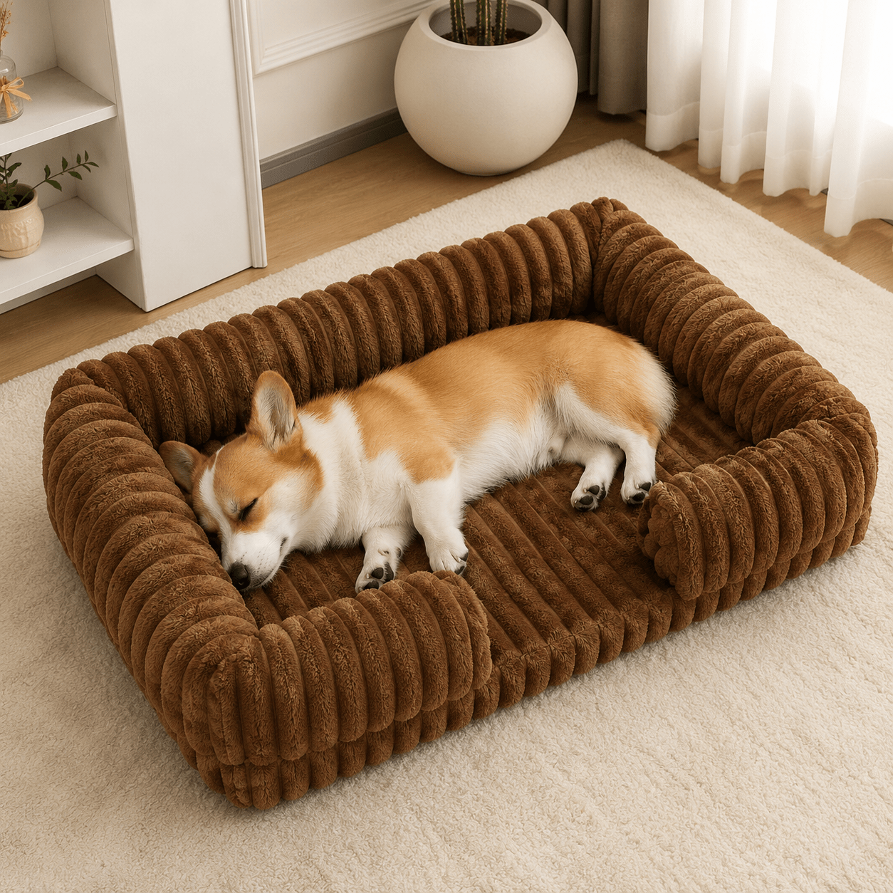 panier lavable marron