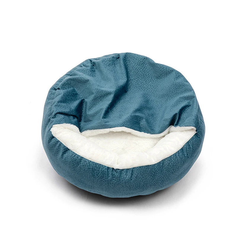 panier rond en tissu doux pour chien