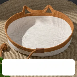 panier chien osier blanc