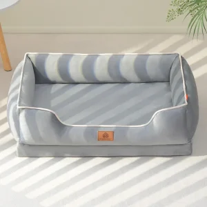 panier chien dehoussable design gris