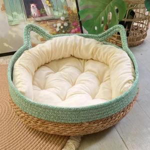 coussin panier osier chien