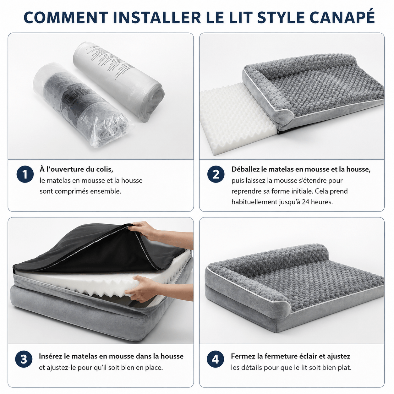 lit orthopédique robuste pour chien