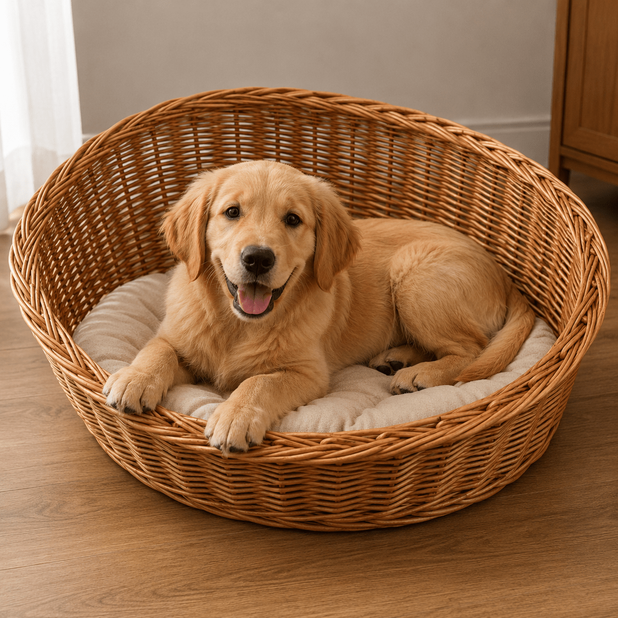grand panier chien osier